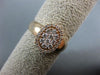 ESTATE WIDE .45 DIAMOND 14KT ROSE GOLD 3D PAVE OVAL CLUSTER LOVE PROMISE RING