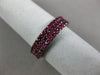 ESTATE 1.06CT AAA RUBY 14K WHITE & BLACK GOLD 3 ROW COMFORT FIT ANNIVERSARY RING