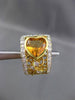 ESTATE LARGE 4.40CT DIAMOND & CITRINE 14K TWO TONE GOLD HEART CLIP ON EARRINGS