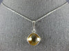 ESTATE 5.0CT AAA CITRINE 14K WHITE GOLD CUSHION CLASSIC BEZEL PENDANT WITH CHAIN