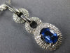 ESTATE LARGE 1.37CT DIAMOND & AAA SAPPHIRE 14KT WHITE GOLD OVAL JOURNEY PENDANT