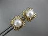 ESTATE AAA SOUTH SEA PEARL 14KT YELLOW GOLD 3D ROUND SQUARE STUD EARRINGS #26241