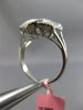 ESTATE LARGE .97CT DIAMOND 18KT WHITE GOLD 3D CLASSIC FLOWER LOVE KNOT FUN RING