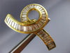 ESTATE EXTRA LARGE 5.10CT BAGUETTE DIAMOND 18KT YELLOW GOLD 3D CLIP ON EARRINGS