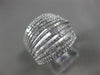 ESTATE LARGE 1.0CT DIAMOND 14KT WHITE GOLD 3D MULTI ROW CLASSIC ANNIVERSARY RING
