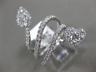 ESTATE EXTRA LARGE 1.49CT DIAMOND 18K WHITE GOLD MULTI ROW HEART PEAR SHAPE RING