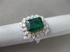 ESTATE LARGE 5.61CT DIAMOND & EMERALD 18KT TWO TONE GOLD ETERNITY COCKTAIL RING