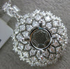 ESTATE EXTRA LARGE 1.54CT DIAMOND 18K WHITE GOLD 3D SUN BURST SEMI MOUNT PENDANT
