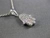 ESTATE .28CT DIAMOND 14KT WHITE GOLD CHAMSA HAND OF GOD FLOATING PENDANT #24457