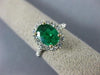 ESTATE LARGE 1.94CT DIAMOND & AAA EMERALD 18KT WHITE GOLD 3D ENGAGEMENT #26503