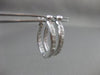 ESTATE .45CT DIAMOND 14K WHITE GOLD DOUBLE SIDED HUGGIE HOOP EARRINGS  #22504