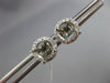 ESTATE .22CT DIAMOND 14KT WHITE GOLD 4 PRONG ROUND SEMI MOUNT HALO STUD EARRINGS