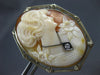 ANTIQUE LARGE .07CT DIAMOND CLASSIC LADY FLOWER CAMEO PIN PENDANT #21437