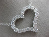 ESTATE LARGE 2.0CT ROUND CUT DIAMOND 14KT WHITE GOLD 3D OPEN HEART LOVE NECKLACE