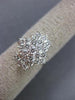 ESTATE LARGE 1.0CT DIAMOND 14KT WHITE GOLD 3D CLASSIC CLUSTER FLOWER LOVE RING