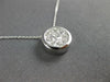 ESTATE LARGE .33CT DIAMOND 14KT WHITE GOLD ROUND CLUSTER BEZEL SOLITAIRE PENDANT