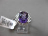 ESTATE LARGE 3.12CTW DIAMOND & AAA EXTRA FACET AMETHYST 14KT WHITE FILIGREE RING