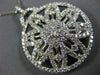 ESTATE LARGE 3.38CT DIAMOND 14KT WHITE GOLD 3D CIRCULAR FLOWER SNOWFLAKE PENDANT