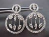 ESTATE LARGE 2.15CT ROUND DIAMOND 14K WHITE GOLD FLOATING CIRCULAR DROP EARRINGS