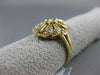 ESTATE WIDE .36CT ROUND DIAMOND 14K YELLOW GOLD 3D FILIGREE MILGRAIN FLOWER RING