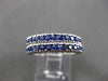 ESTATE 2.10CT AAA SAPPHIRE 14KT WHITE GOLD DOUBLE ETERNITY RING 6mm #23709