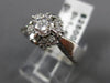 ANTIQUE WIDE .90CT DIAMOND 14KT WHITE GOLD ROUND CLUSTER ENGAGEMENT RING #17793