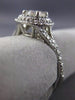 ESTATE 1.14CT DIAMOND 14KT WHITE GOLD DOUBLE HALO CLASSIC ROUND ENGAGEMENT RING