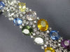 ESTATE LARGE 66.90CT DIAMOND & AAA MULTI GEM 18KT WHITE GOLD 3D TENNIS BRACELET