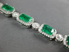 ESTATE LARGE 14.25CT DIAMOND & AAA EMERALD 18K WHITE GOLD SQUARE TENNIS BRACELET
