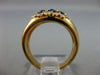 ESTATE 1.25CT DIAMOND & AAA SAPPHIRE 18KT YELLOW GOLD 3D 3 STONE HALO FUN RING