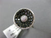 ESTATE 1.15CT WHITE & BLACK DIAMOND 14K WHITE & BLACK GOLD CIRCULAR CLUSTER RING