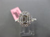 WIDE .71CT ROUND & BAGUETTE DIAMOND 18KT WHITE GOLD 3D OVAL CLUSTER PROMISE RING