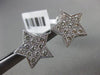 ESTATE LARGE 1.75CT ROUND DIAMOND 18KT WHITE GOLD 3D PAVE STAR CLIP ON EARRINGS