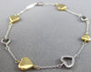 ESTATE LONG TIFFANY & CO. 18K WHITE & YELLOW GOLD FLOATING HEART BRACELET #23095