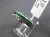 ESTATE .73CT DIAMOND & AAA EMERALD 18K WHITE GOLD SEMI ETERNITY ANNIVERSARY RING