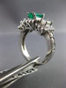 ANTIQUE 2.19CT DIAMOND & AAA EMERALD 14KT WHITE GOLD 3D ENGAGEMENT RING #16061