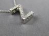 .24CT ROUND DIAMOND 14KT WHITE GOLD 3D CLASSIC INITIAL FLOATING PENDANT #18474