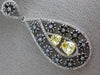 LARGE 3.09CT WHITE & FANCY YELLOW DIAMOND & AAA SAPPHIRE 14K 2 TONE GOLD PENDANT