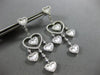 ESTATE LARGE 3.48CT DIAMOND 18KT WHITE GOLD MULTI HEART CHANDELIER LOVE EARRINGS