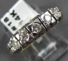 ANTIQUE .40CT DIAMOND 14K 2 TONE GOLD 3D 5 STONE WEDDING ANNIVERSARY RING #18151