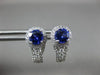 ESTATE 1.35CT DIAMOND & AAA TANZANITE 14KT WHITE GOLD 3D HALO HANGING EARRINGS