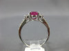 ESTATE LARGE 1.70CT DIAMOND & AAA RUBY 14K WHITE GOLD 3D CLASSIC ENGAGEMENT RING