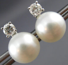 .40CT DIAMOND & AAA SOUTH SEA PEARL 14K WHITE GOLD SOLITAIRE STUD EARRINGS 25740