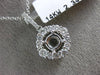 ESTATE .70CT DIAMOND 14KT WHITE GOLD 3D SQUARE HALO SEMI MOUNT FLOATING PENDANT