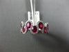 ESTATE WIDE .90CT DIAMOND & AAA RUBY 18K WHITE GOLD WAVE ETOILE ANNIVERSARY RING