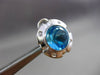 8.14CT DIAMOND & AAA CABOCHON BLUE TOPAZ 14KT WHITE GOLD CLIP ON EARRINGS #27646