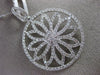 ESTATE LARGE 1.63CT DIAMOND 18K WHITE GOLD OPEN FLOWER CIRCULAR FLOATING PENDANT