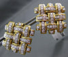 ESTATE LARGE GARAVELLI 1.68CT DIAMOND 18KT TWO TONE GOLD CLIP ON EARRINGS #21846