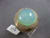 ESTATE EXTRA LARGE 13.20CT DIAMOND & AAA BLUE AGATE 18KT YELLOW GOLD FLOWER RING