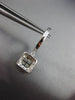 ESTATE LARGE 1.50CT DIAMOND 18KT WHITE GOLD 3D SQUARE CLUSTER HANGING EARRINGS